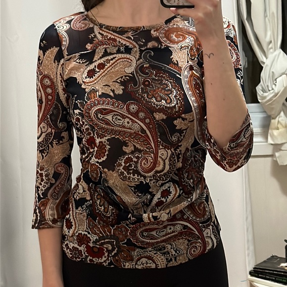 Vintage Sheer Paisley Long sleeve - Picture 1 of 3